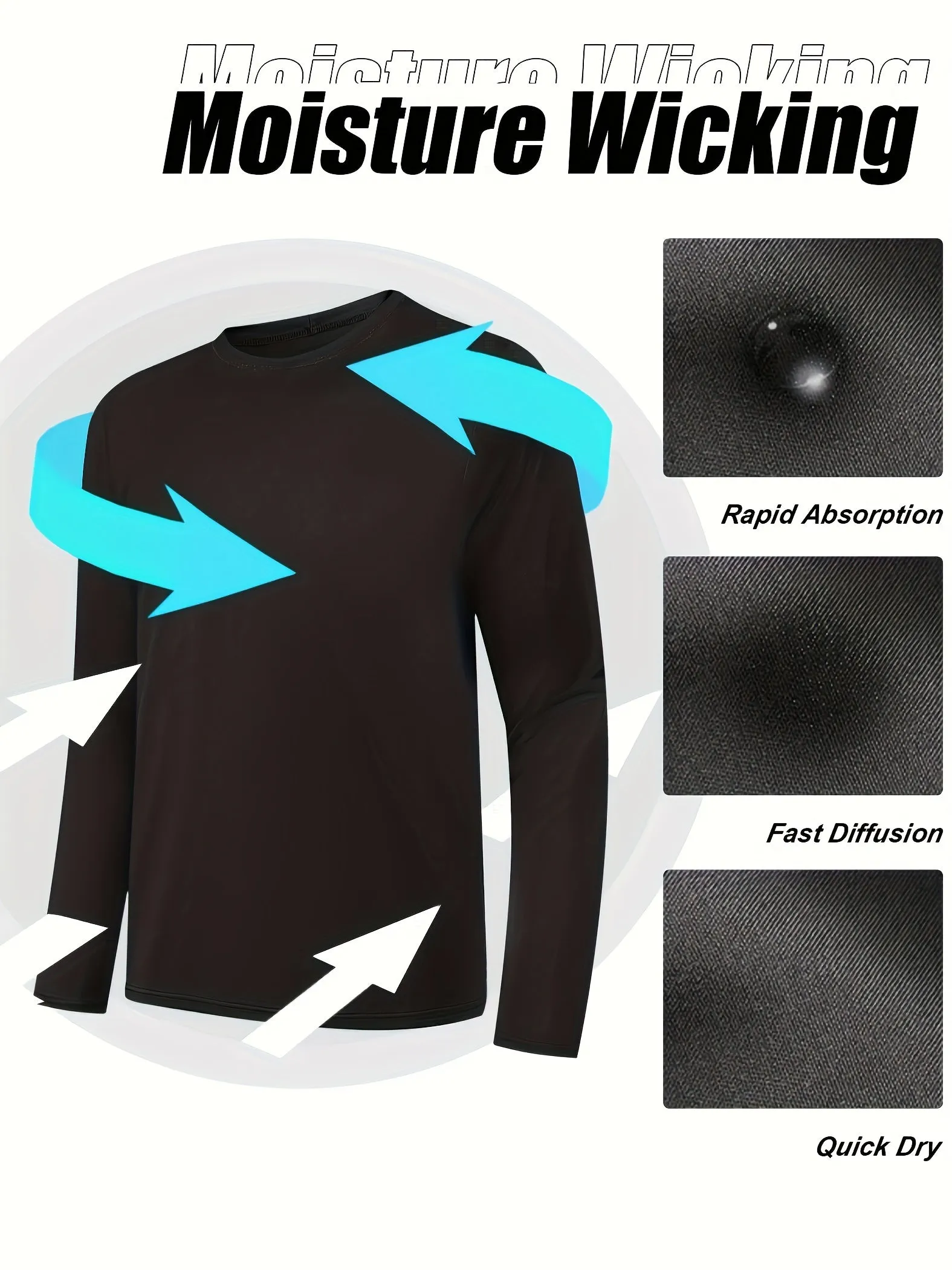 10-Pack Men's Quick-Dry Long Sleeve T-Shirts - Moisture-Wicking Casual Workout Performance Tees