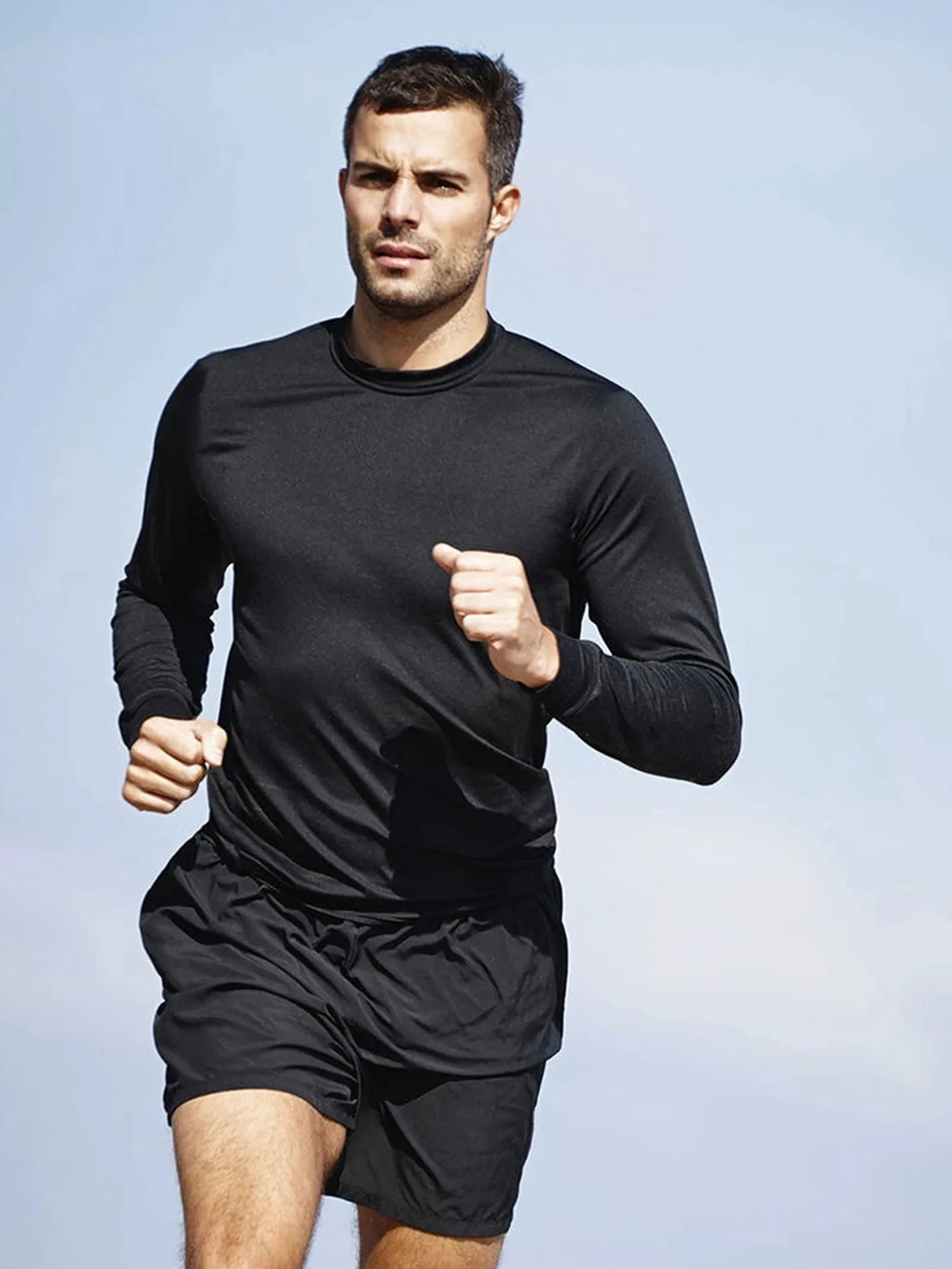 10-Pack Men's Quick-Dry Long Sleeve T-Shirts - Moisture-Wicking Casual Workout Performance Tees
