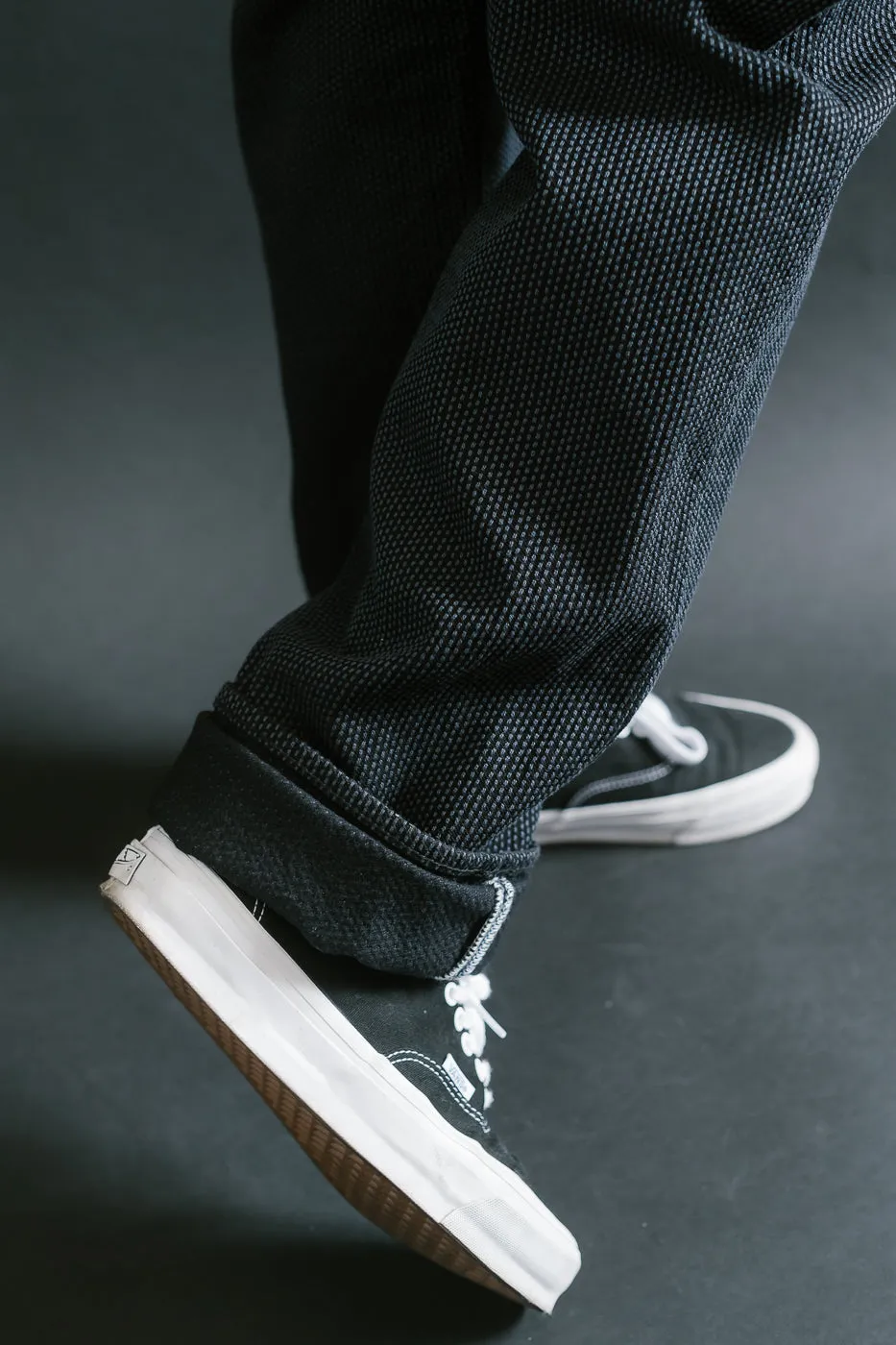 1170-1-BK - Sashiko Denim Loose Fit - Black x Gray