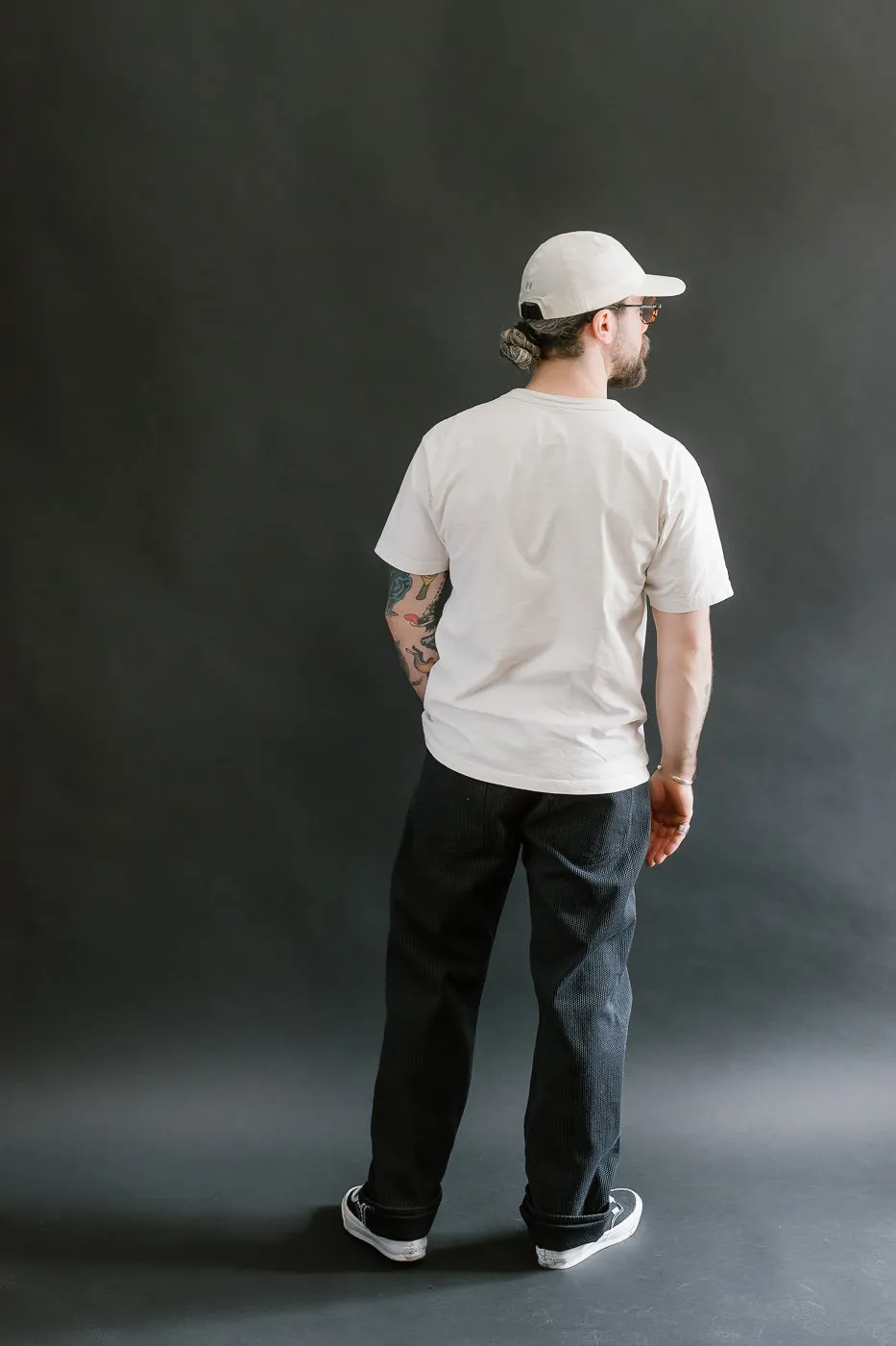 1170-1-BK - Sashiko Denim Loose Fit - Black x Gray