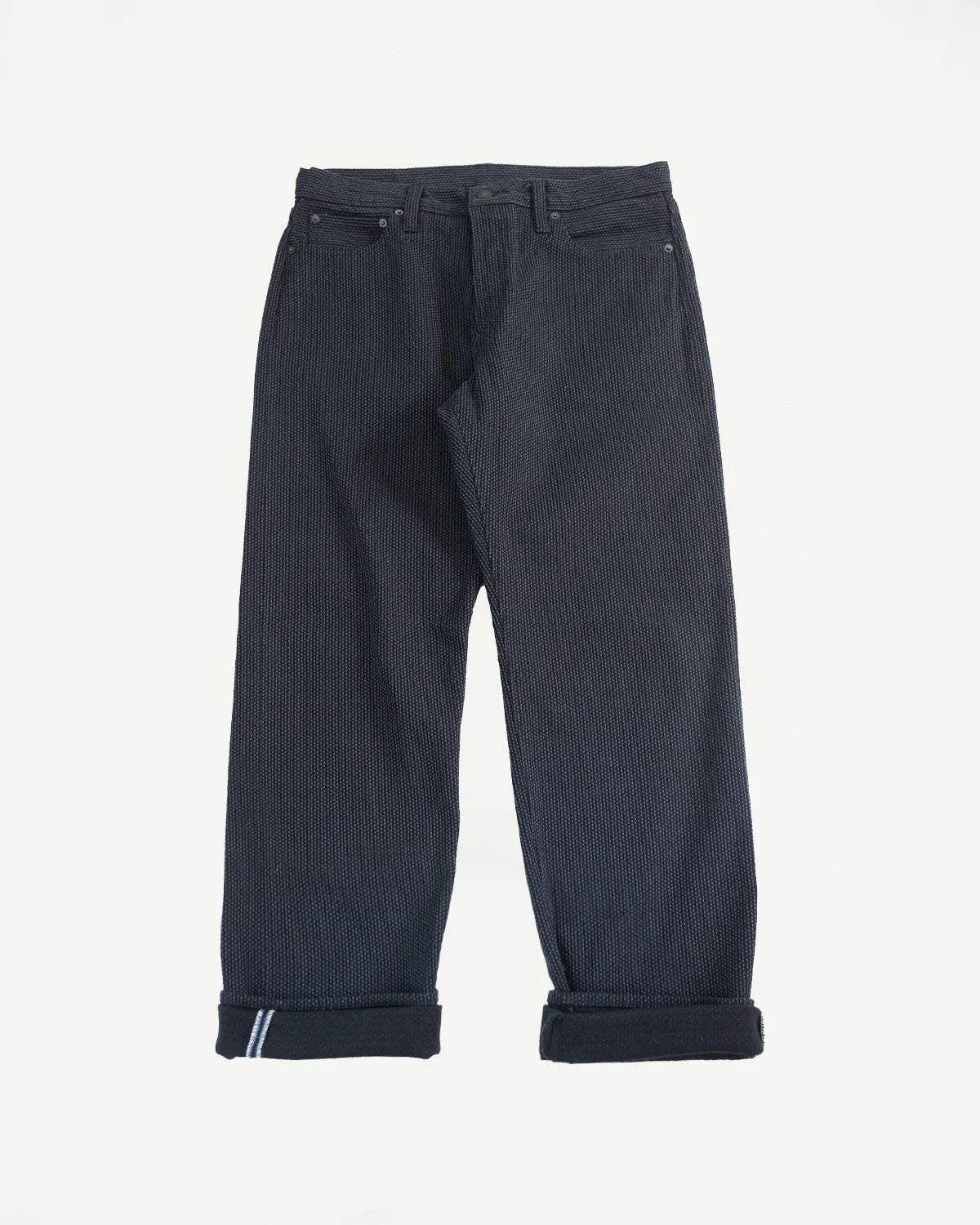 1170-1-BK - Sashiko Denim Loose Fit - Black x Gray