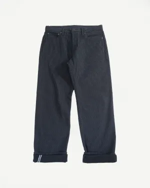 1170-1-BK - Sashiko Denim Loose Fit - Black x Gray