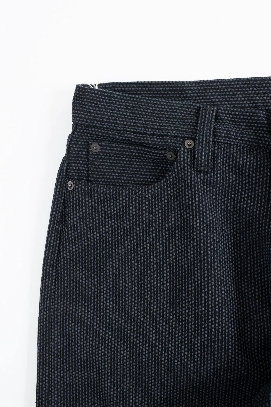 1170-1-BK - Sashiko Denim Loose Fit - Black x Gray