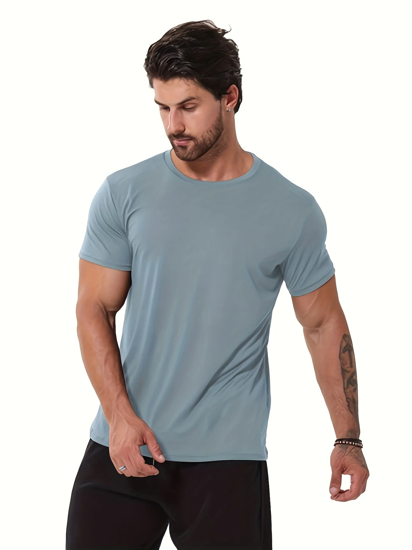 12-Pack Men's Quick-Dry Athletic T-Shirts - Moisture-Wicking, Short Sleeve Crew Neck Tops for Running & Outdoor Activities
