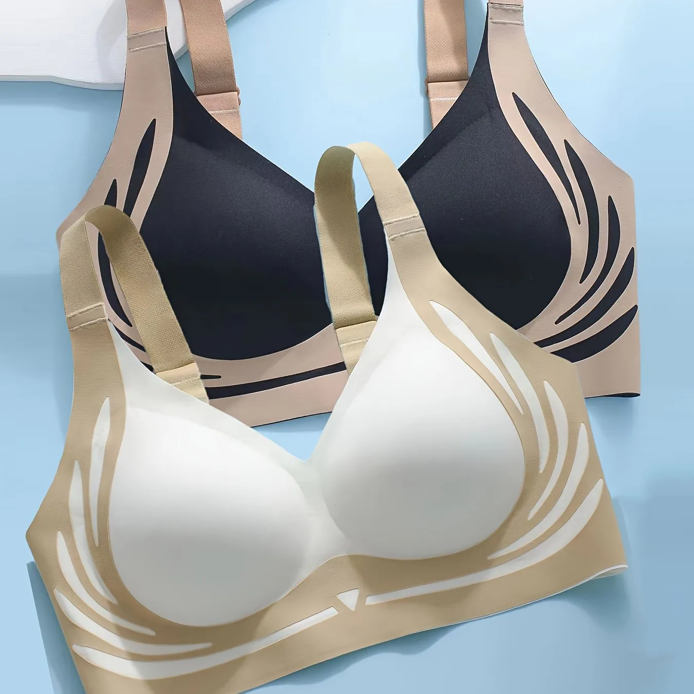 2-Pack Elegant Lifting Adjustable Bras For Women, Wireless Seamless Supportive Bras, Back Closure Prevent Sagging