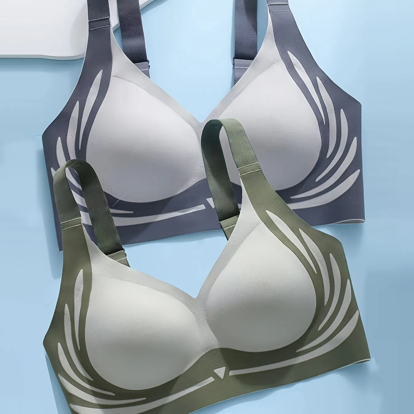 2-Pack Elegant Lifting Adjustable Bras For Women, Wireless Seamless Supportive Bras, Back Closure Prevent Sagging