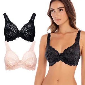2 Pack Stretch Lace Unpadded Bras