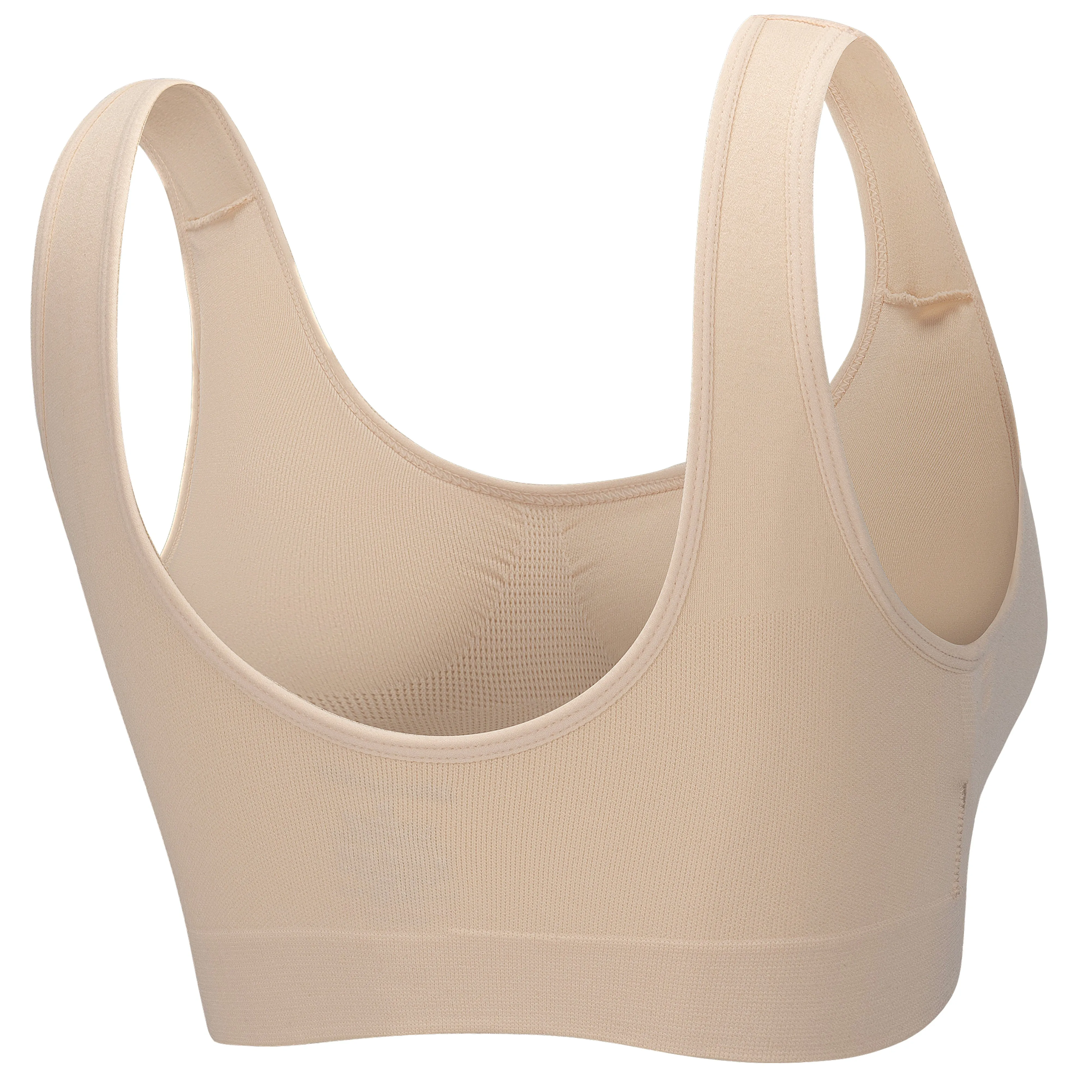3 Pack Padded Seamless Comfort Bra - Black / White / Nude