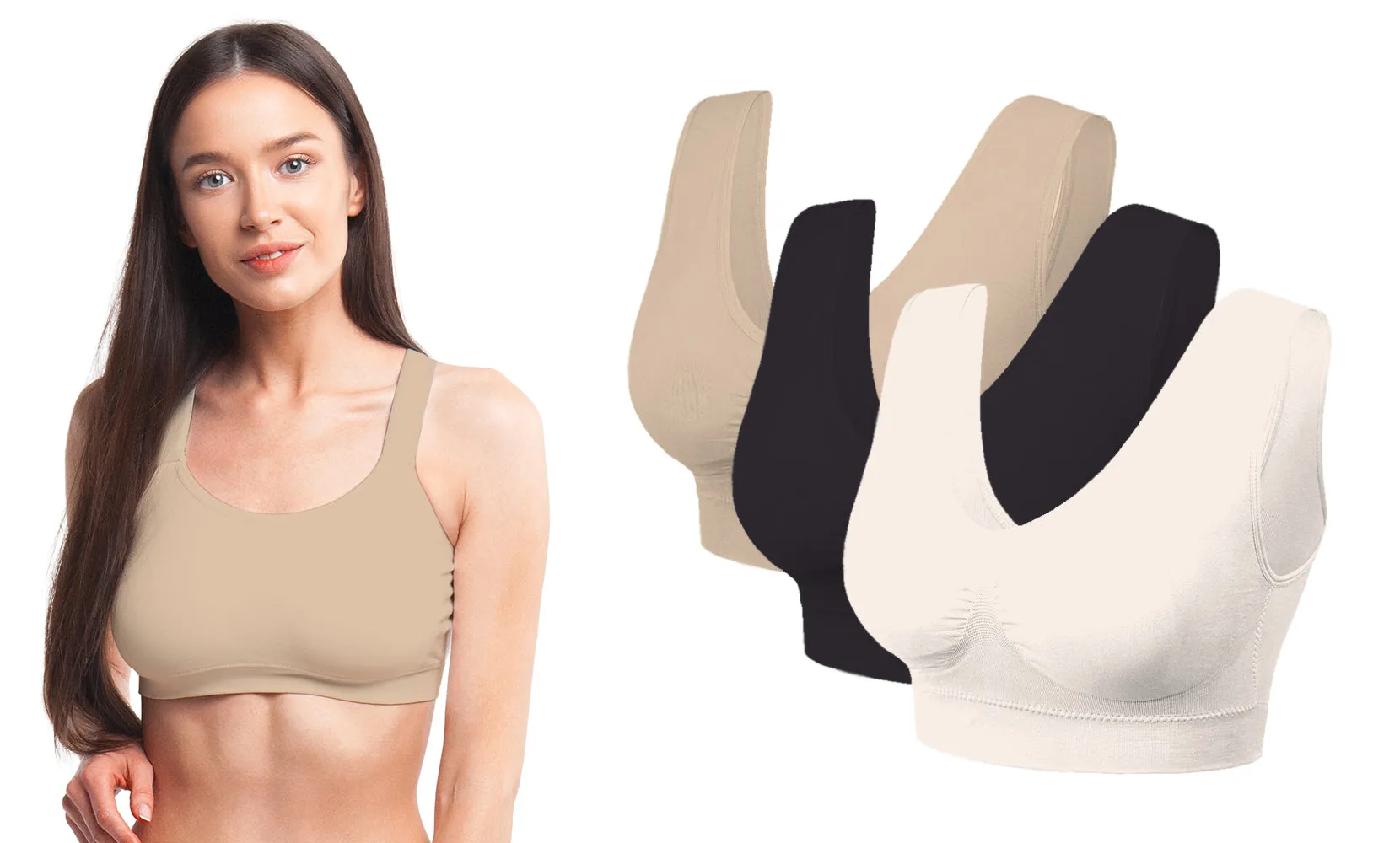 3 Pack: Seamless Lightweight Comfort Bras