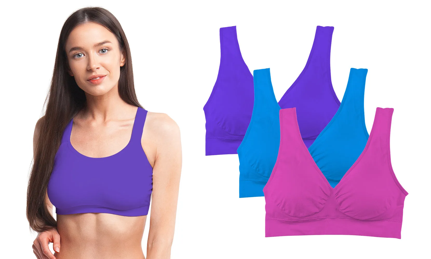 3 Pack: Seamless Lightweight Comfort Bras