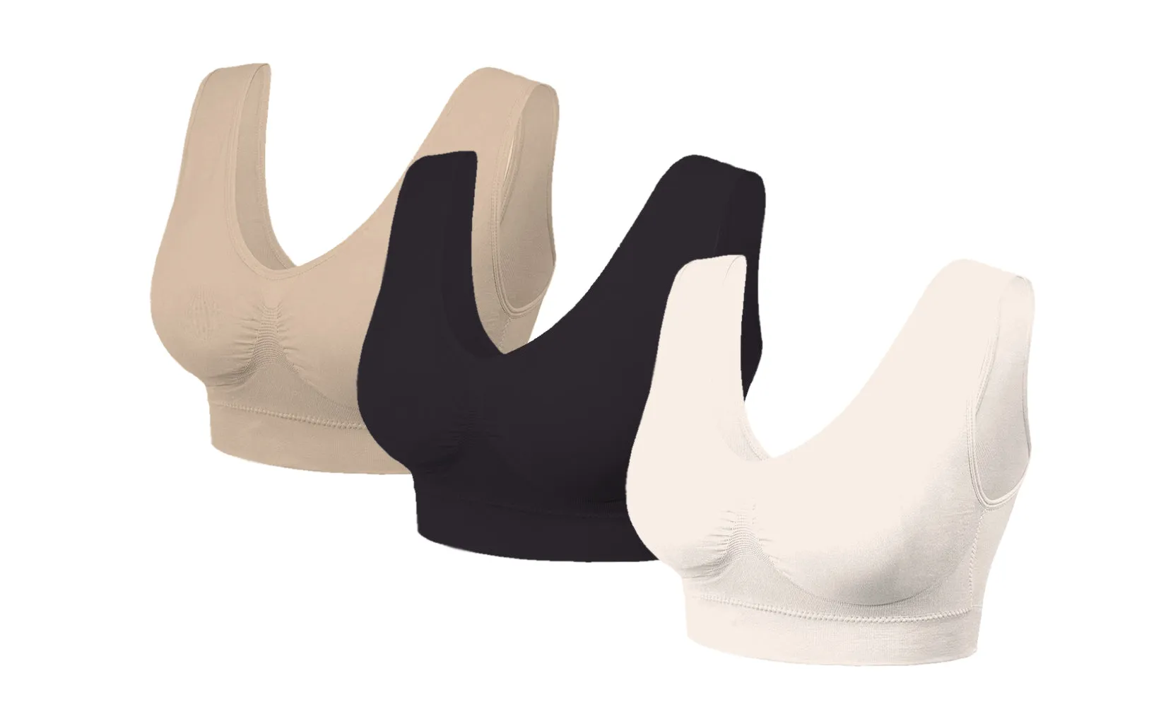 3 Pack: Seamless Lightweight Comfort Bras
