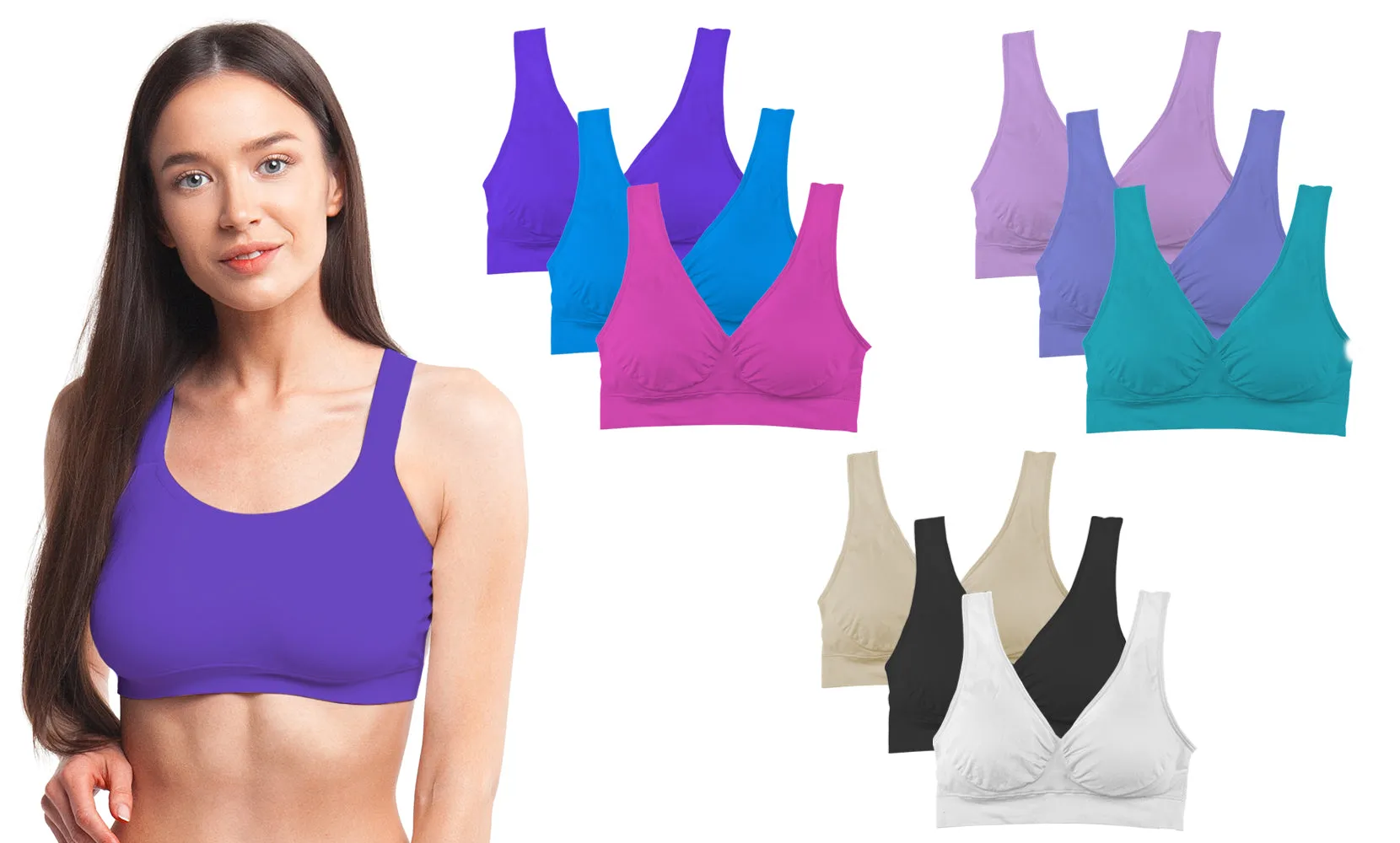 3 Pack: Seamless Lightweight Comfort Bras