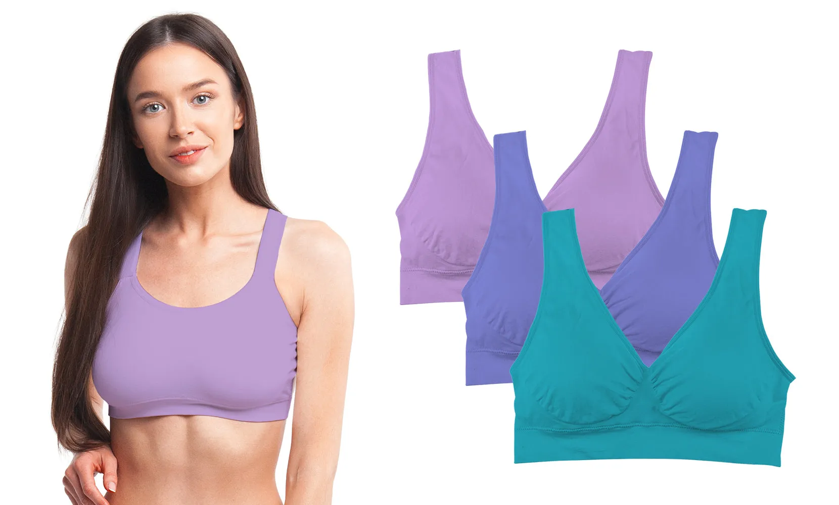 3 Pack: Seamless Lightweight Comfort Bras