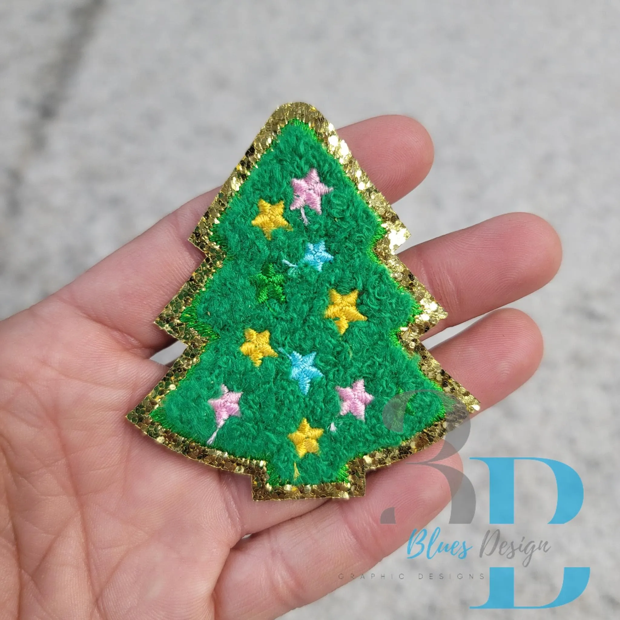 3Blues Designs |   3" Christmas Tree Iron-on Patch