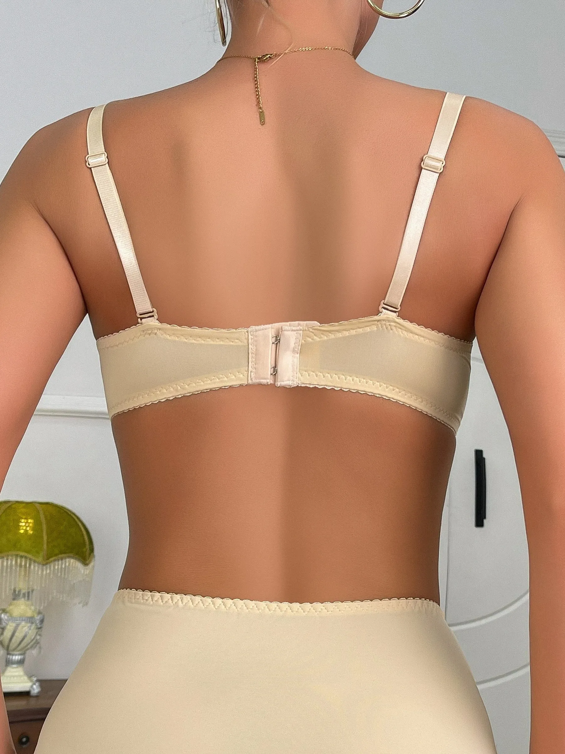 3pcs Women's Simple Solid Seamless Bow Strappy Push Up Underwire Bra - Comfy & Breathable