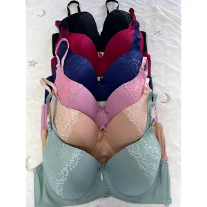 6-Pack Button Bras – Underwire Support in B, C, D & DD Cup Sizes