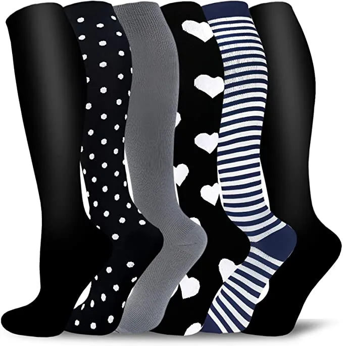 6-Pairs Compression Socks For Men & Women（15-20mmHG）| Actinput