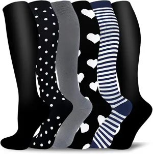 6-Pairs Compression Socks For Men & Women（15-20mmHG）| Actinput