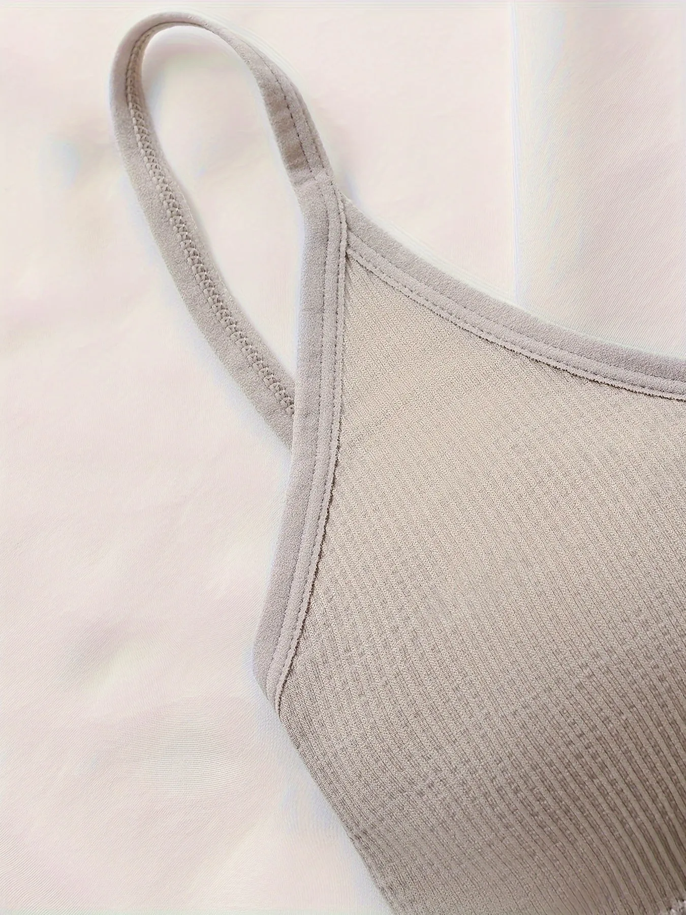 6 Sets Solid Seamless Lingerie Set, Causal Cross Straps Cami Bra & Panties, Women's Lingerie & Underwear