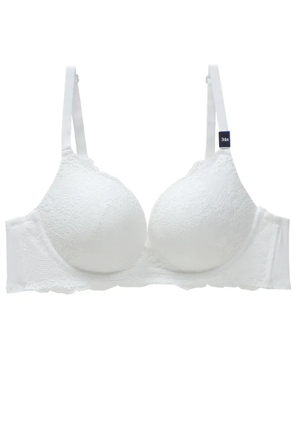 78319 12 Pieces Floral Lace Design, Adjustable Straps, Comfortable Fit Wire-Free B C Cup Bra