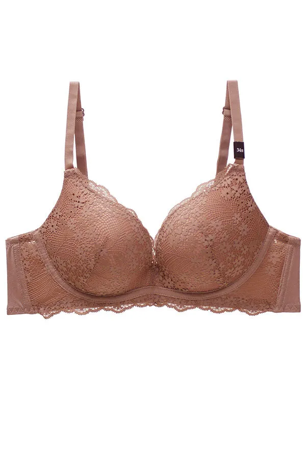 78319 12 Pieces Floral Lace Design, Adjustable Straps, Comfortable Fit Wire-Free B C Cup Bra