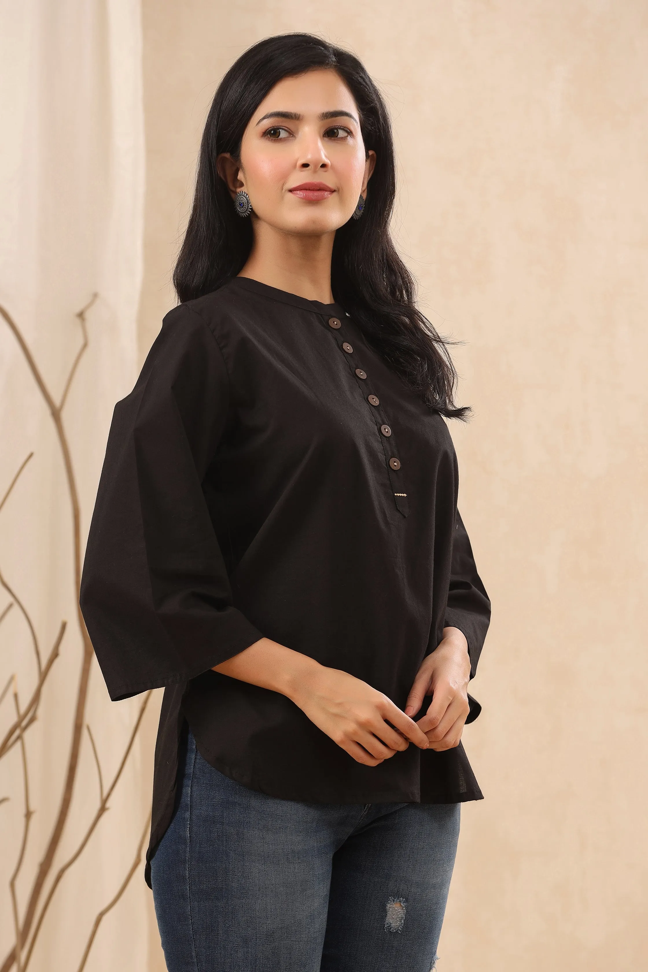 Absolute Black Cotton Top