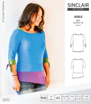 Adele knit boatneck top (PDF)