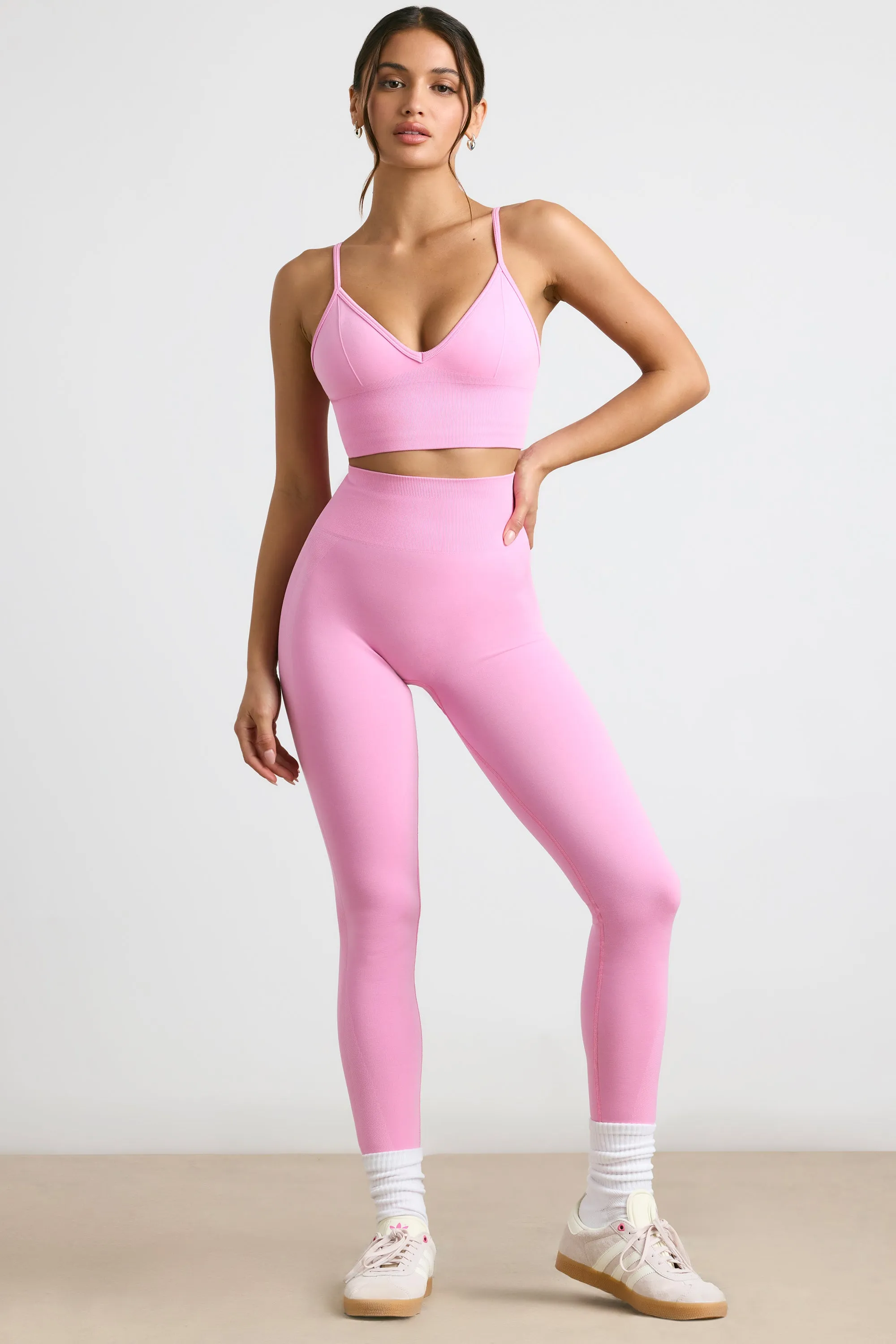 Admired - High-Waist Define Luxe Leggings in Bubblegum Pink