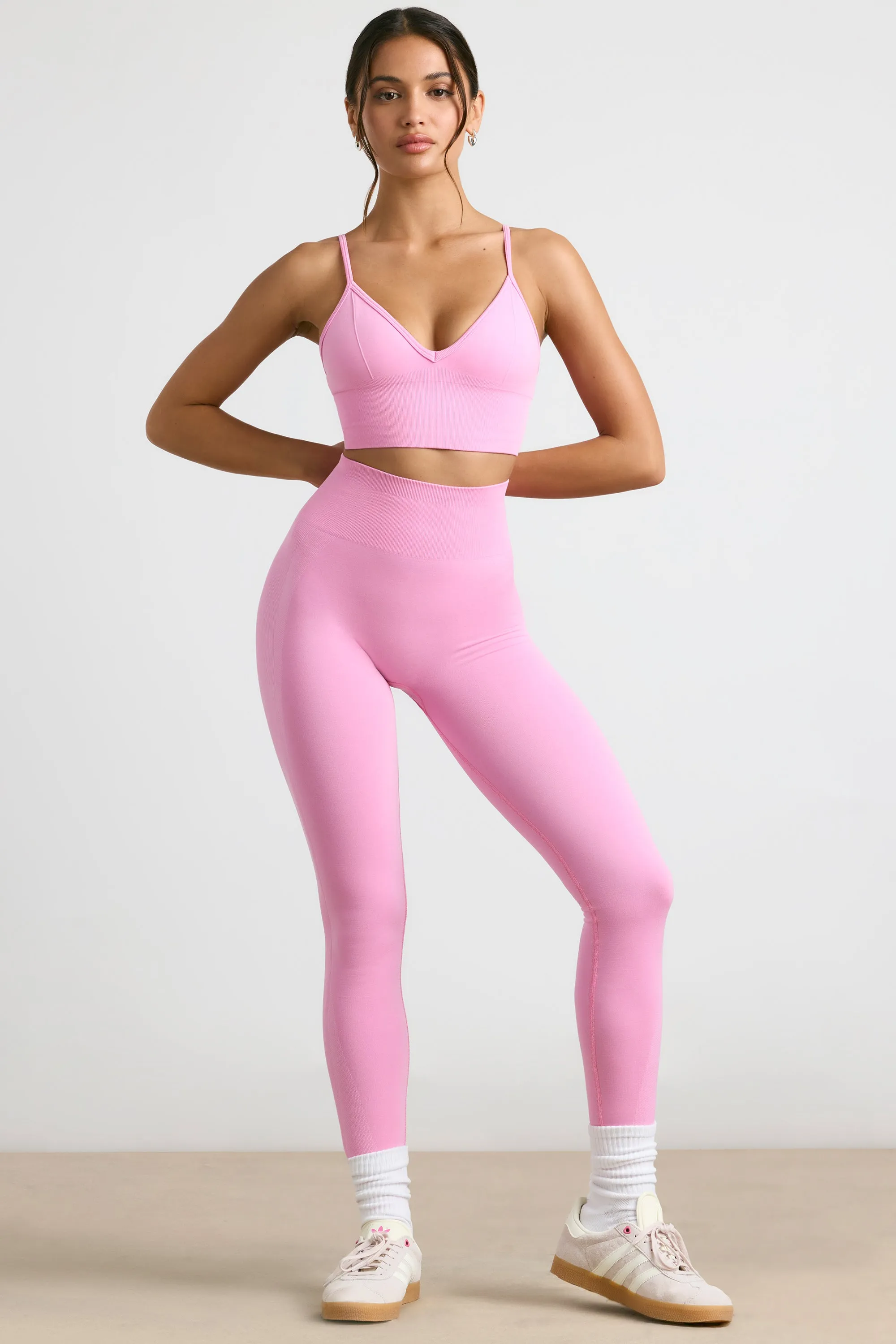 Admired - High-Waist Define Luxe Leggings in Bubblegum Pink