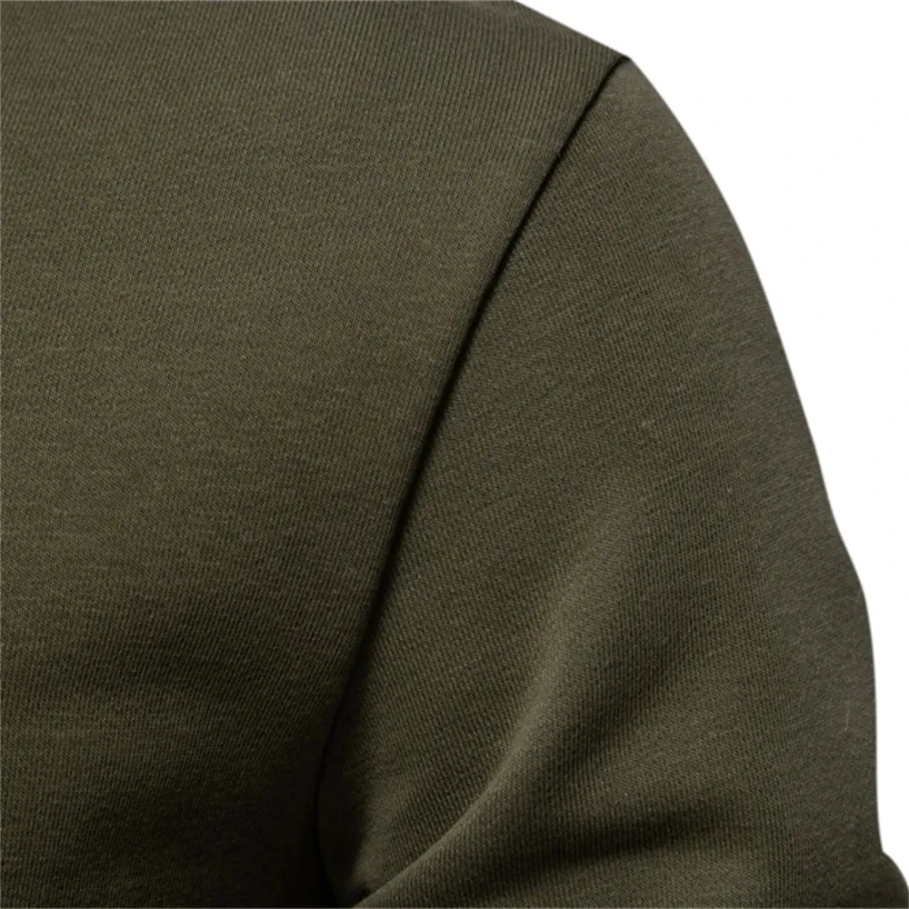 AIOPESON Cotton-Blend Men's Crew Neck Solid Color Sweatshirt