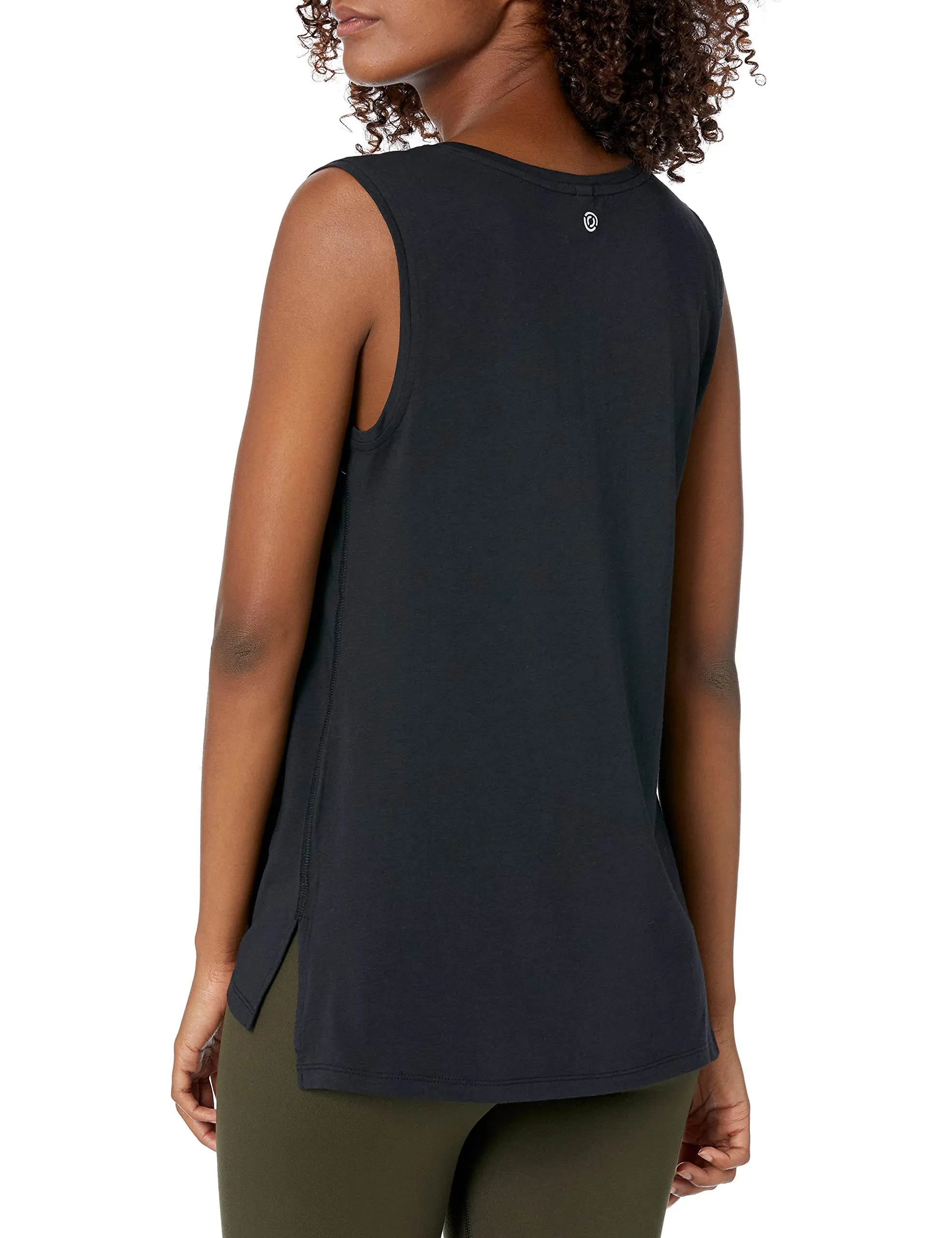 Amazon Essentials Women's Soft Cotton Relaxed-Fit Yoga Tank (Available in Plus Size) (Previously Core 10), Black, X-Large