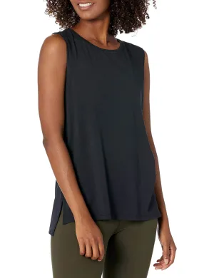 Amazon Essentials Women's Soft Cotton Relaxed-Fit Yoga Tank (Available in Plus Size) (Previously Core 10), Black, X-Large