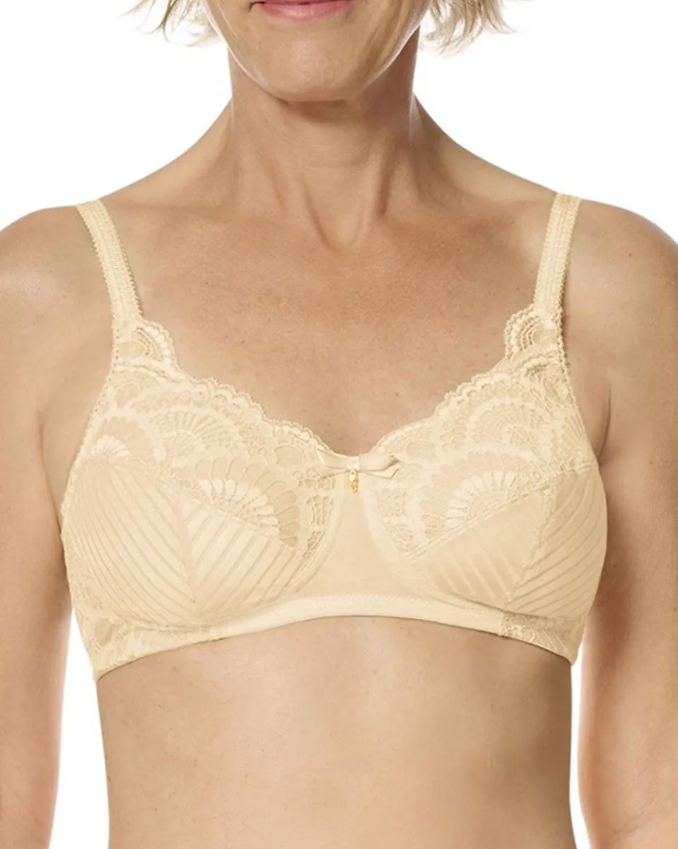 Amoena Karolina Wire-Free Bra - Black / Sand