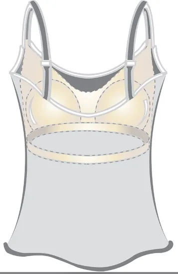 Amoena Valletta Pocketed Mastectomy Singlet/Cami - Mocha 44873
