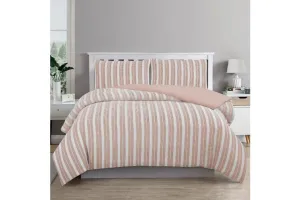ARDOR BOUDOIR "Cove" TEXTURED ROSE DUST QUILT COVER SET