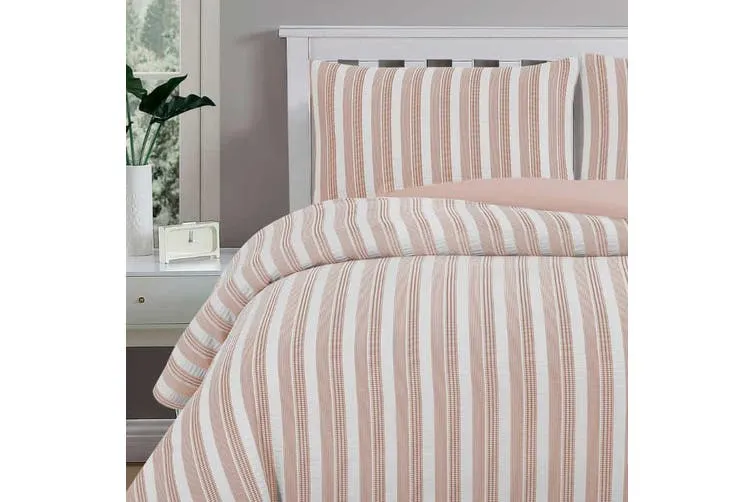 ARDOR BOUDOIR "Cove" TEXTURED ROSE DUST QUILT COVER SET