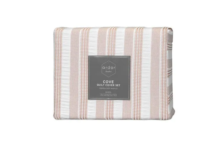ARDOR BOUDOIR "Cove" TEXTURED ROSE DUST QUILT COVER SET