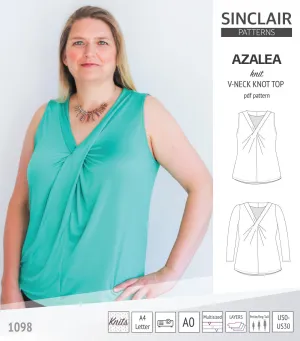 Azalea v-neck knot top for knit fabrics (PDF)