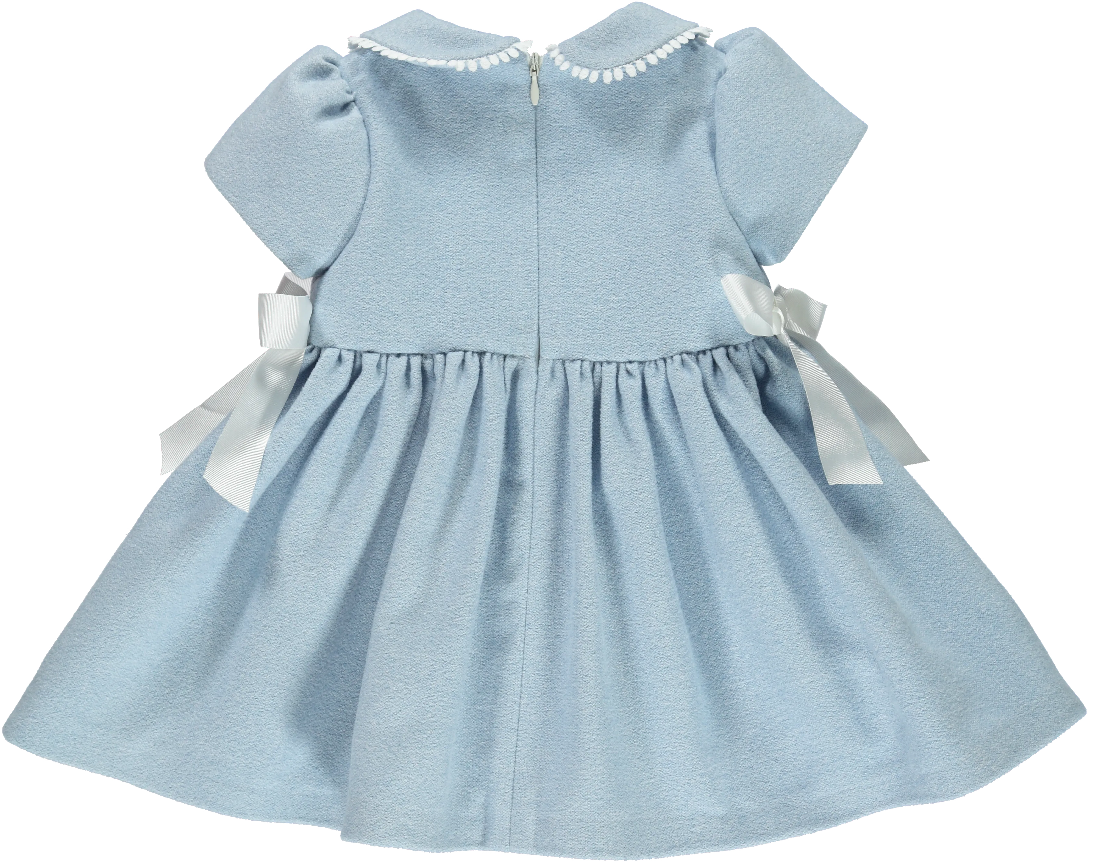 Baby Girl Light Blue Wool Blend Dress
