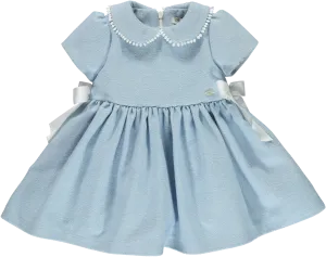 Baby Girl Light Blue Wool Blend Dress