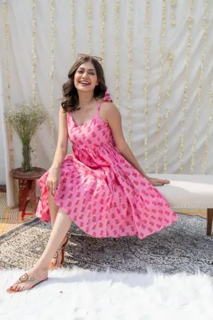 Baby Pink Midi Dress