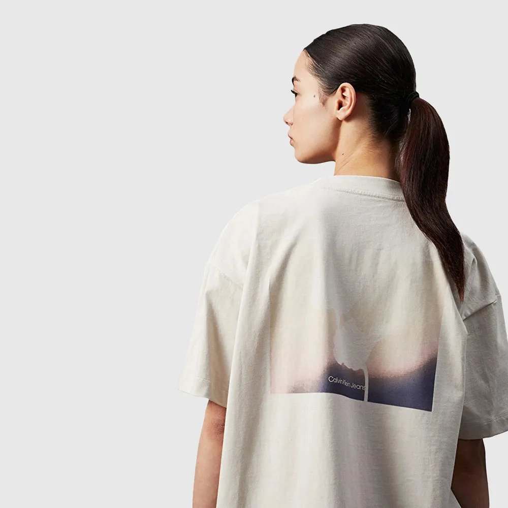 Back Graphic Boyfriend T-Shirt - Light Brown