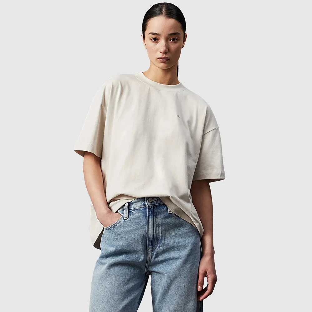 Back Graphic Boyfriend T-Shirt - Light Brown
