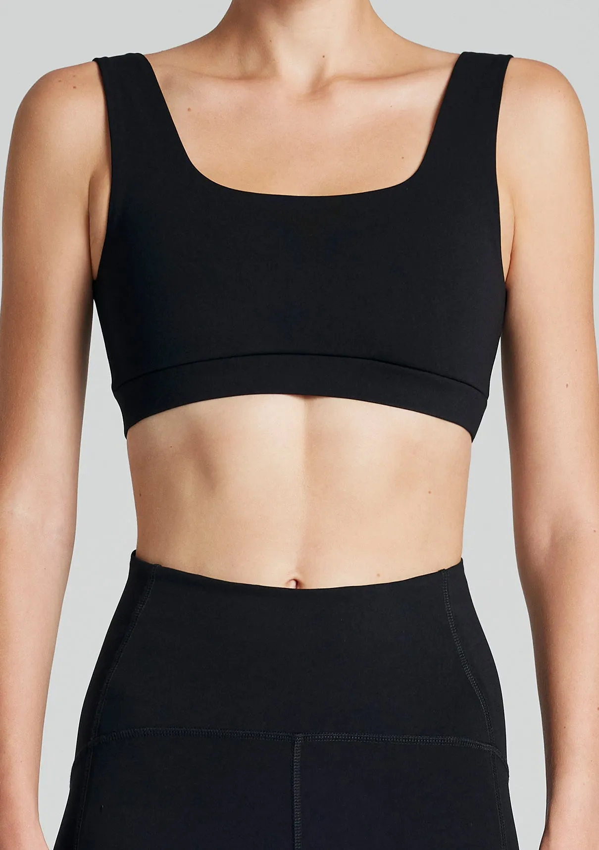 Black Active Thin Strap Top