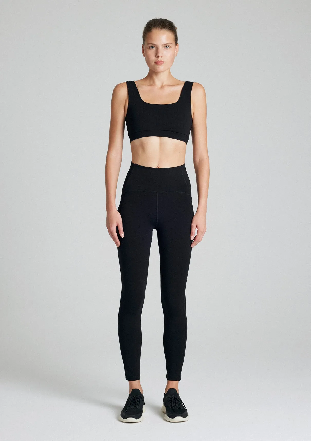 Black Active Thin Strap Top