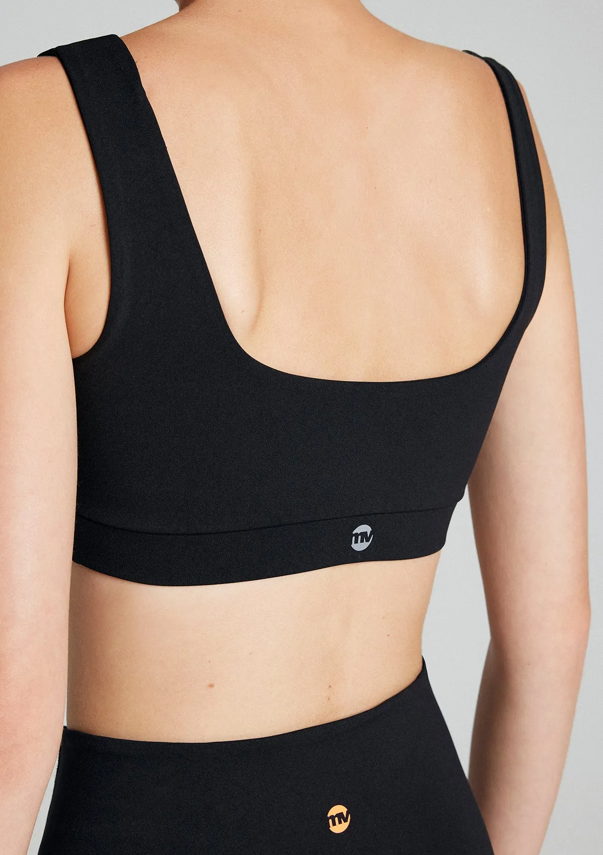 Black Active Thin Strap Top