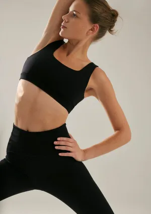 Black Active Thin Strap Top