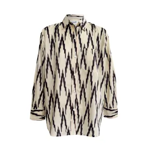 Black & Cream Ikat Boyfriend Shirt