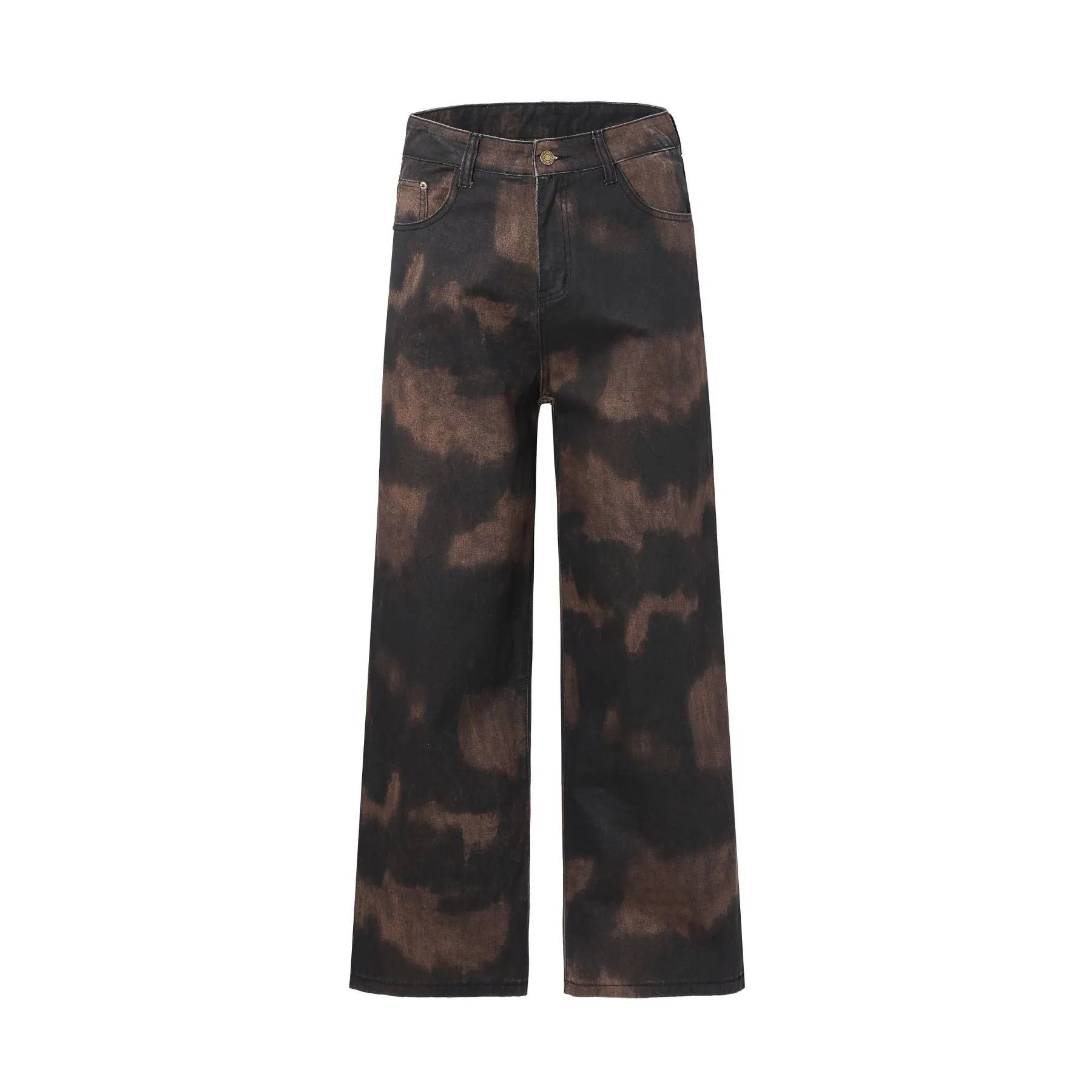 Black Camouflage Wide Leg Pants