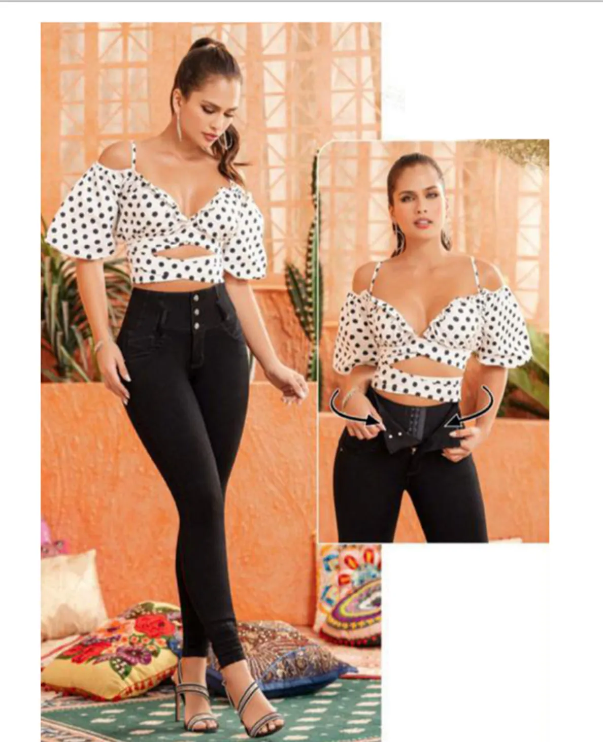 Black Stretch Pants with Tummy Control Shapewear